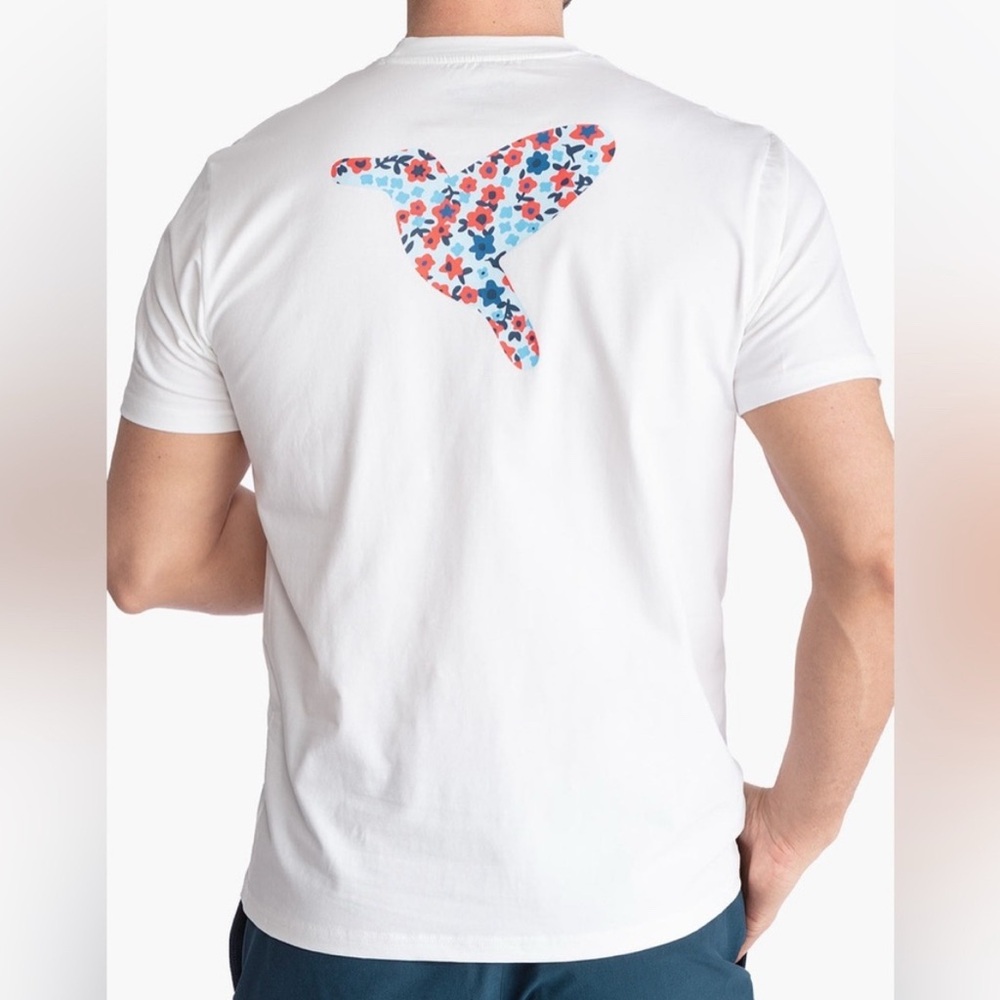 Birddogs White Tee with Colorful Bird Graphic